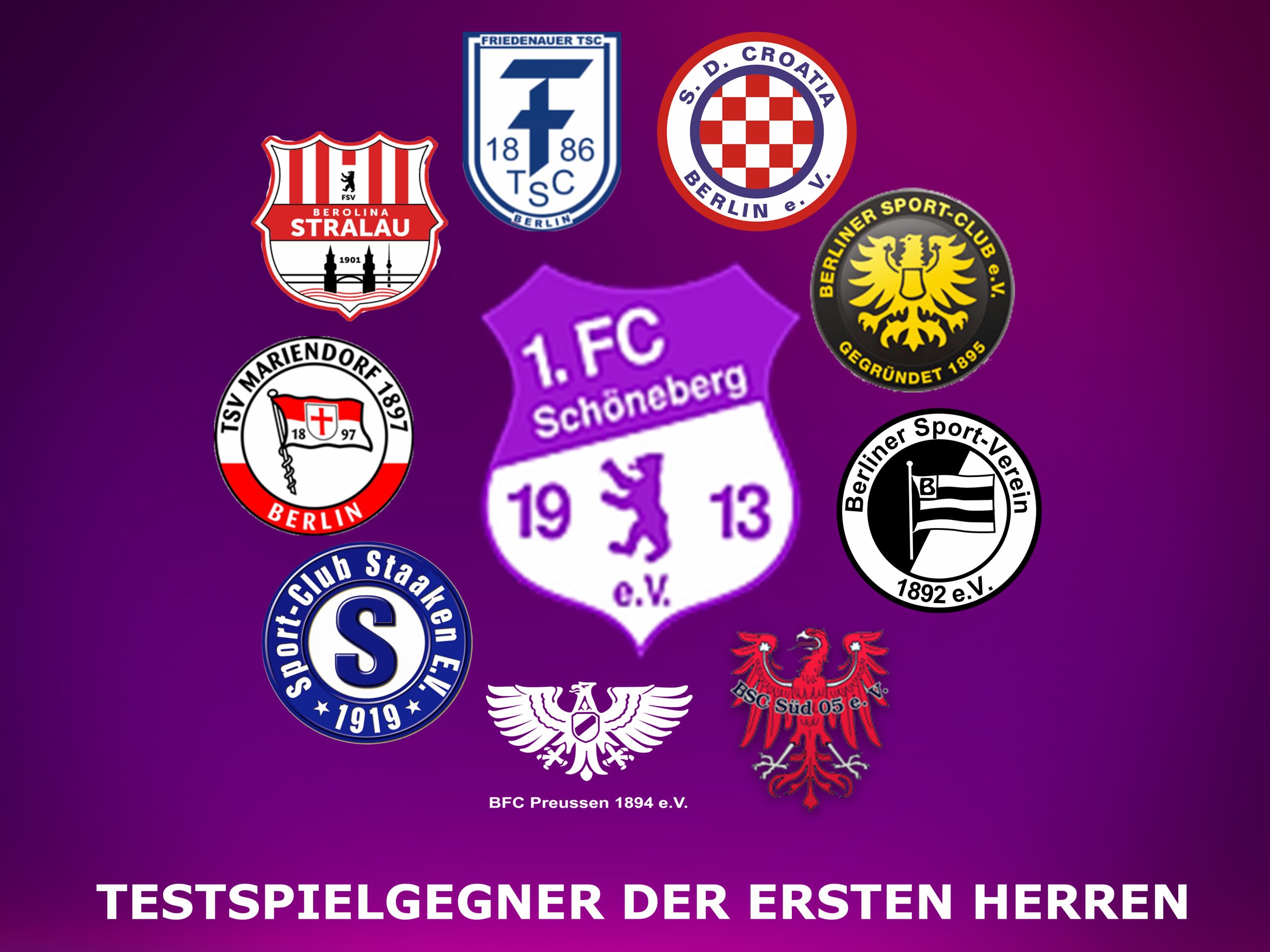 Der Testspielplan des 1. FC Schöneberg steht